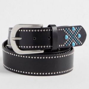 🆕 Stone Studded Jean Belt 1 1X 14 16 NWT Torrid New! Black Blue Silver